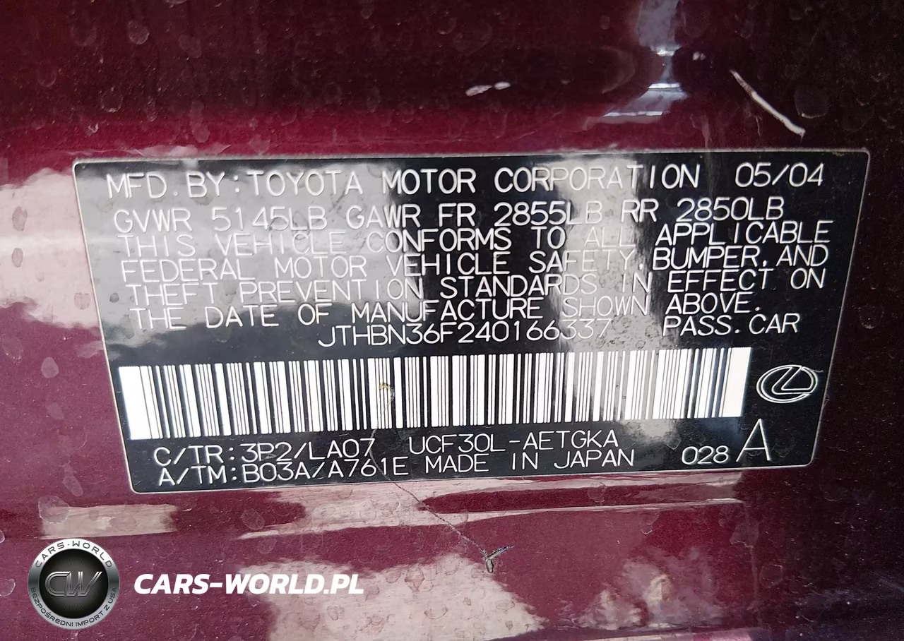 2004 Lexus Ls 430 VIN:JTHBN36F240166337 - 9