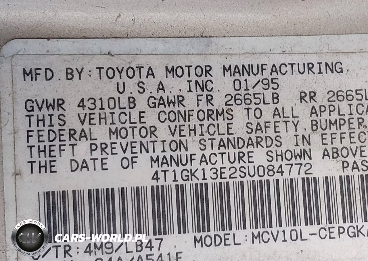 1995 Toyota Camry Xle VIN:4T1GK13E2SU084772 - 9