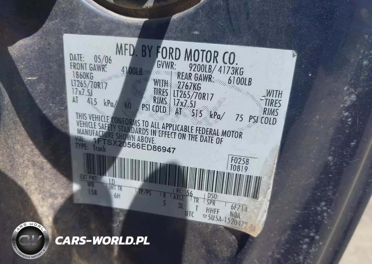 2006 Ford F-250 Lariat-Xl-Xlt VIN:1FTSX20566ED86947 - 9