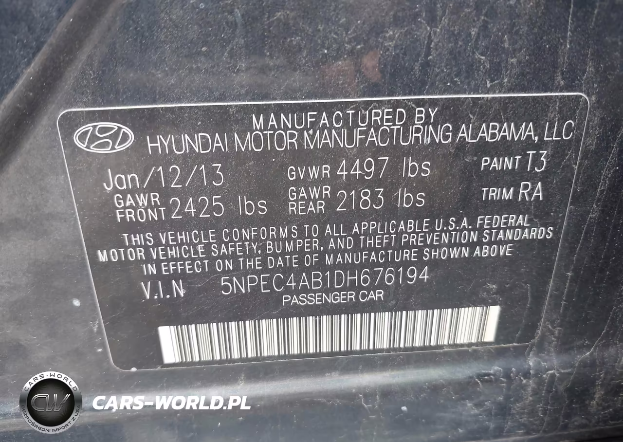2013 Hyundai Sonata Limited 2.0T VIN:5NPEC4AB1DH676194 - 9