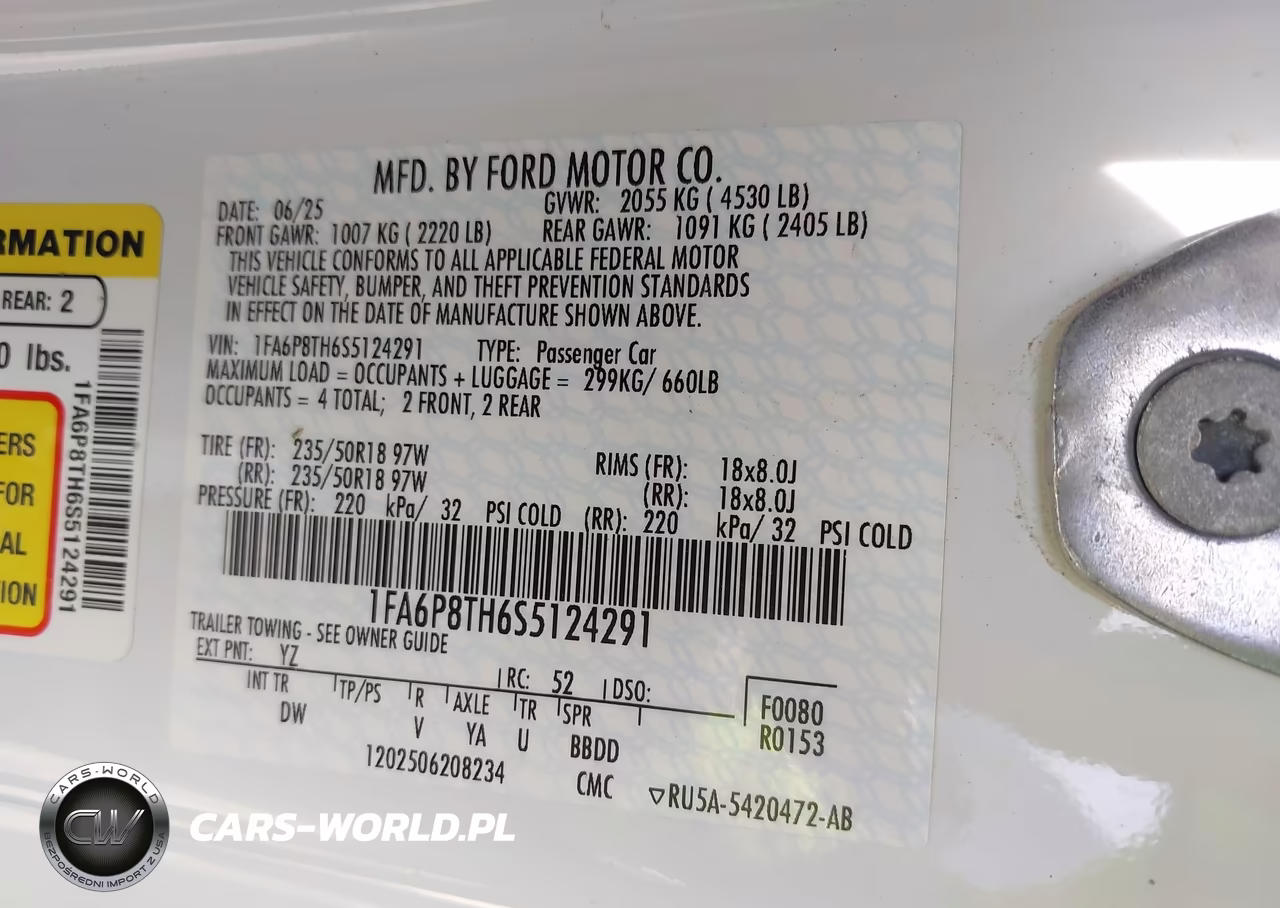 2025 Ford Mustang Ecoboost Fastback VIN:1FA6P8TH6S5124291 - 9