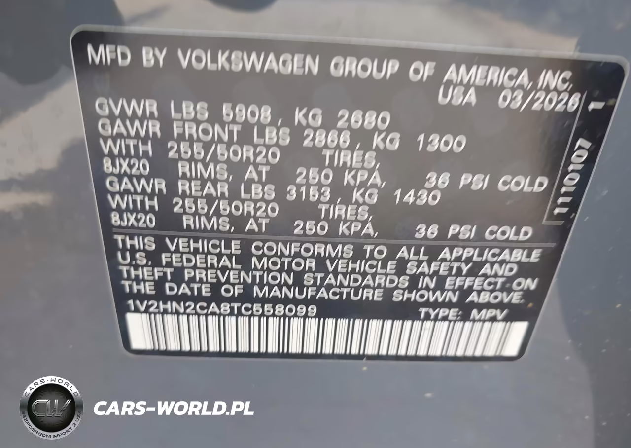 2026 Volkswagen Atlas Se With Technology VIN:1V2HN2CA8TC558099 - 9