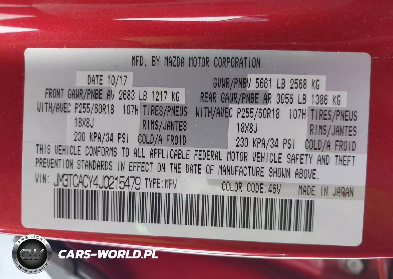 2018 Mazda Cx-9 Touring VIN:JM3TCACY4J0215479 - 9