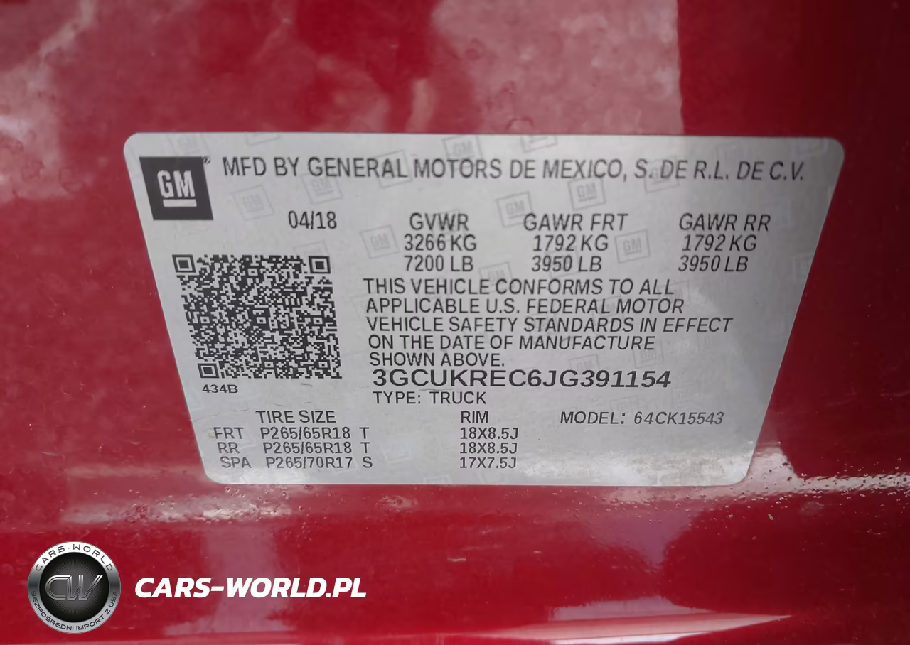 2018 Chevrolet Silverado 1500 2Lt VIN:3GCUKREC6JG391154 - 9