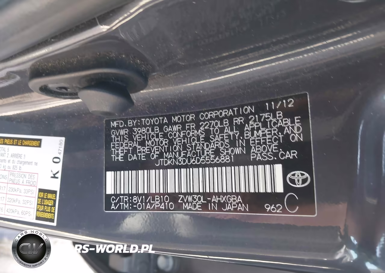 2013 Toyota Prius Five VIN:JTDKN3DU6D5556881 - 9