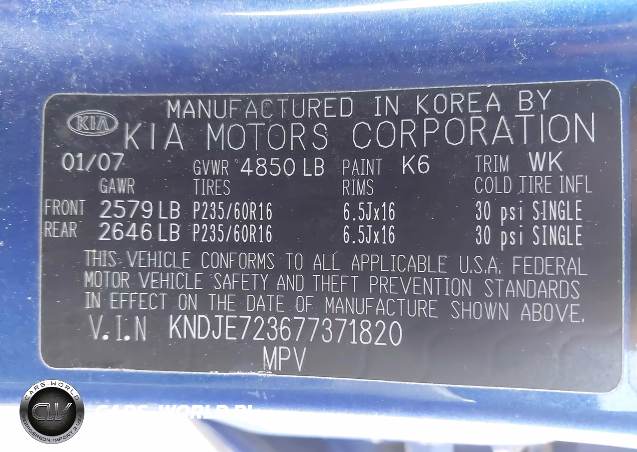 2007 Kia Sportage Ex V6 VIN:KNDJE723677371820 - 9