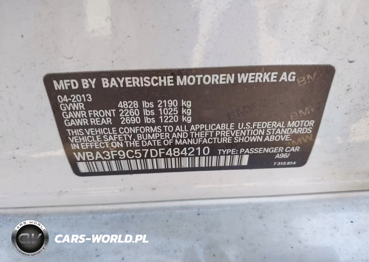 2013 BMW Activehybrid 3 VIN:WBA3F9C57DF484210 - 9