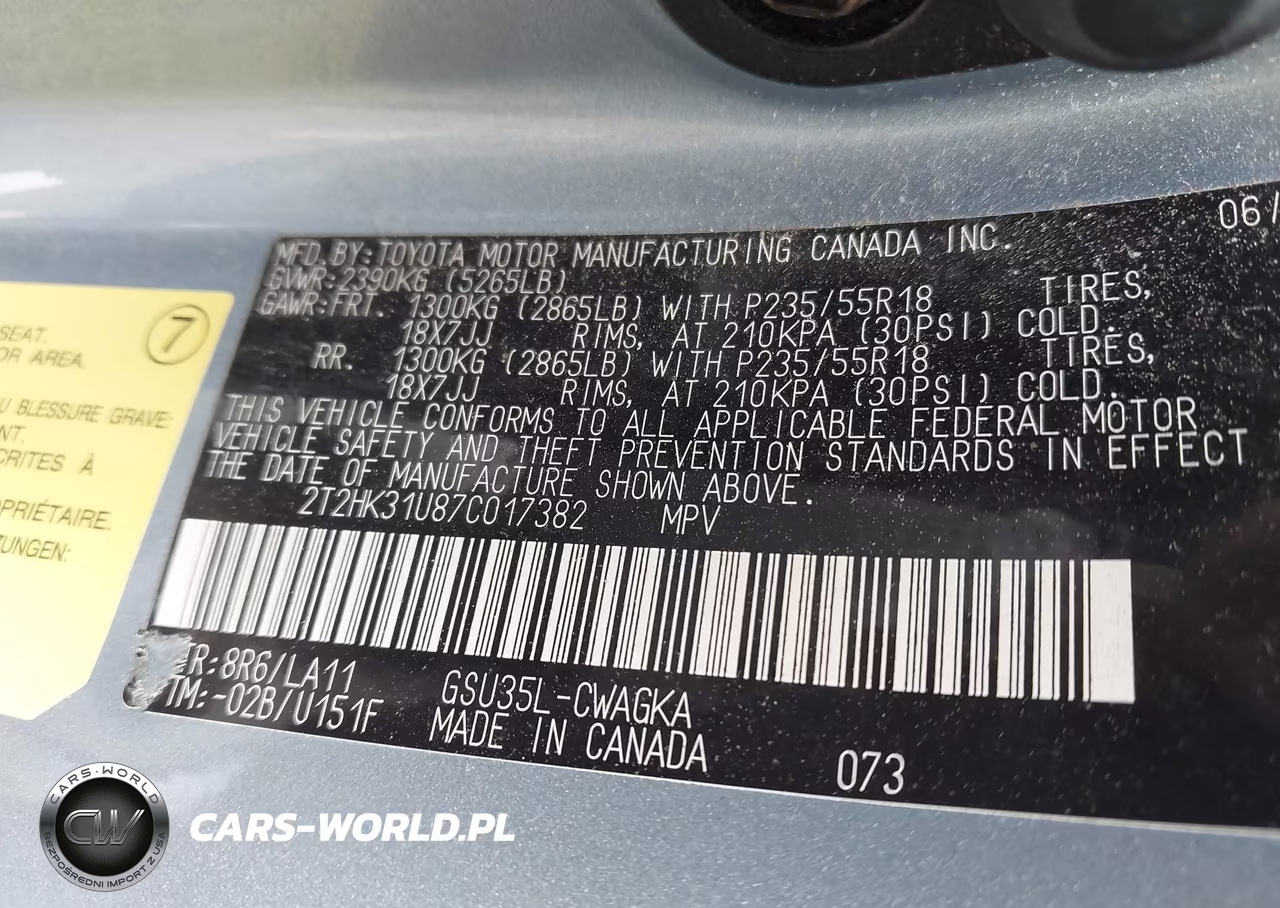 2007 Lexus Rx 350 VIN:2T2HK31U87C017382 - 9