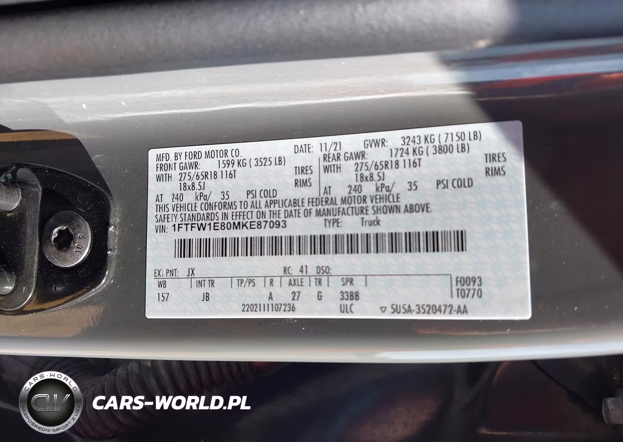 2021 Ford F-150 Xl VIN:1FTFW1E80MKE87093 - 9