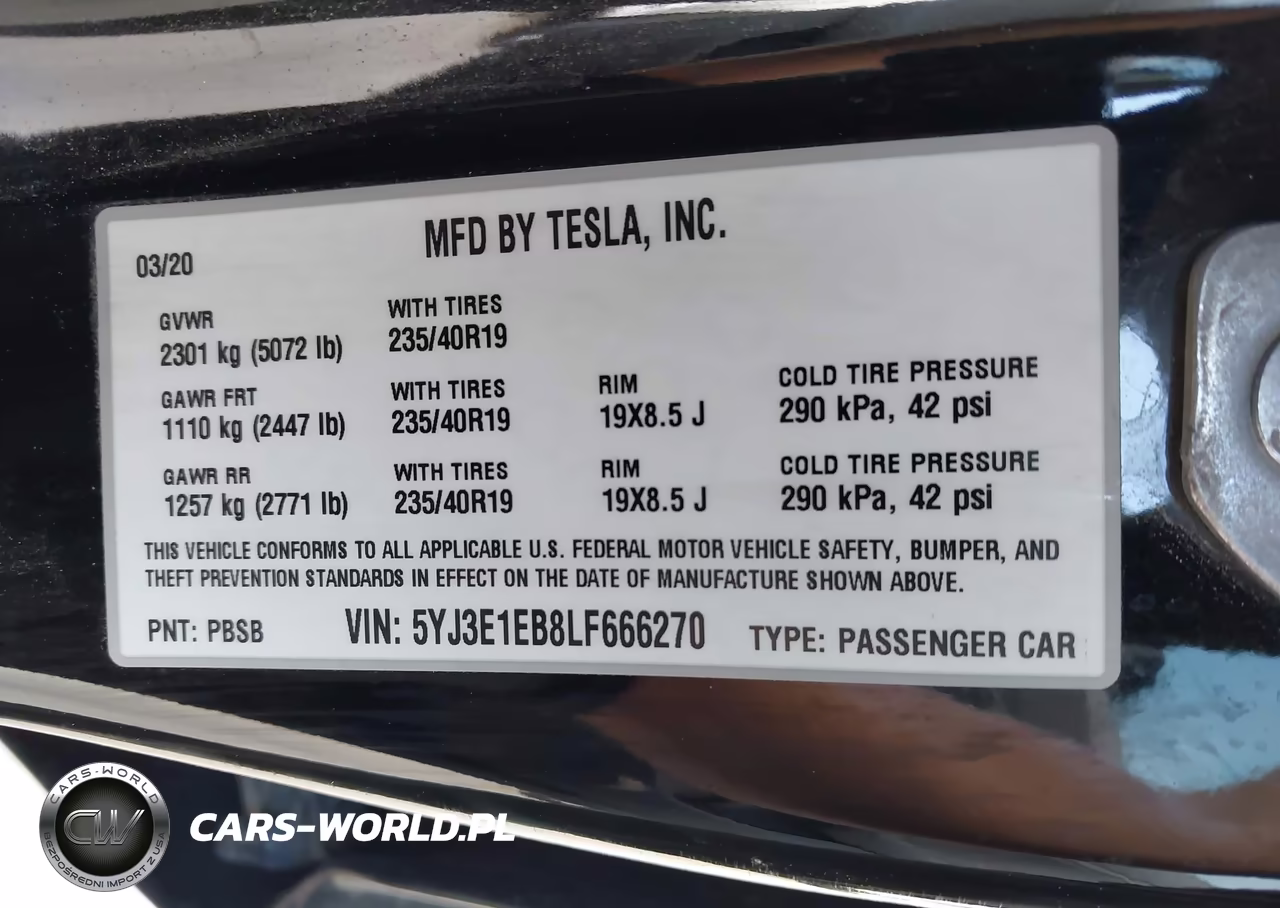 2020 Tesla Model 3 Long Range Dual Motor All-Wheel Drive VIN:5YJ3E1EB8LF666270 - 9