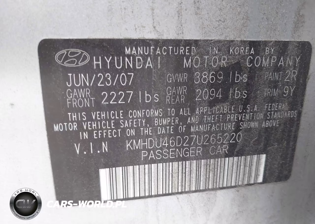 2007 Hyundai Elantra Gls-Limited-Se VIN:KMHDU46D27U265220 - 9
