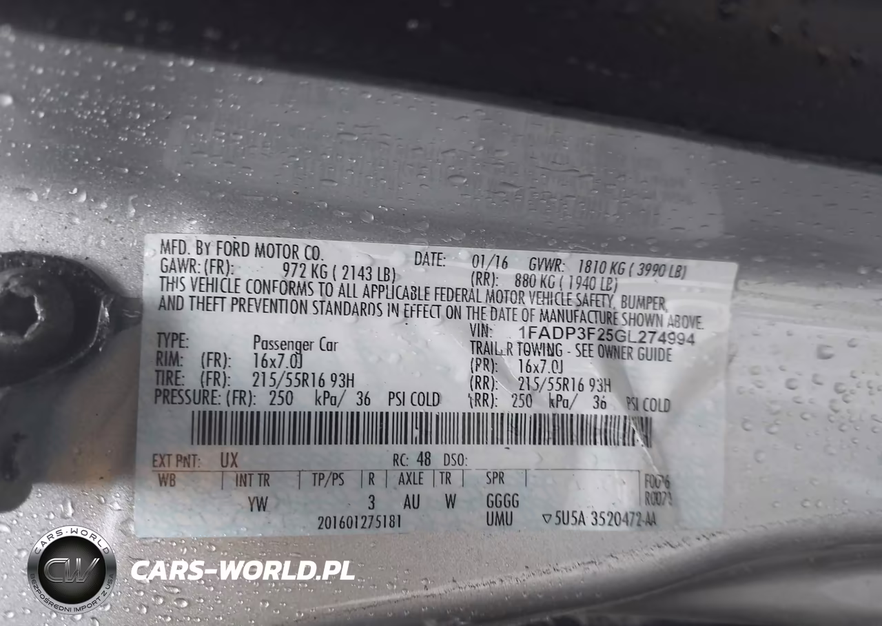 2016 Ford Focus Se VIN:1FADP3F25GL274994 - 9
