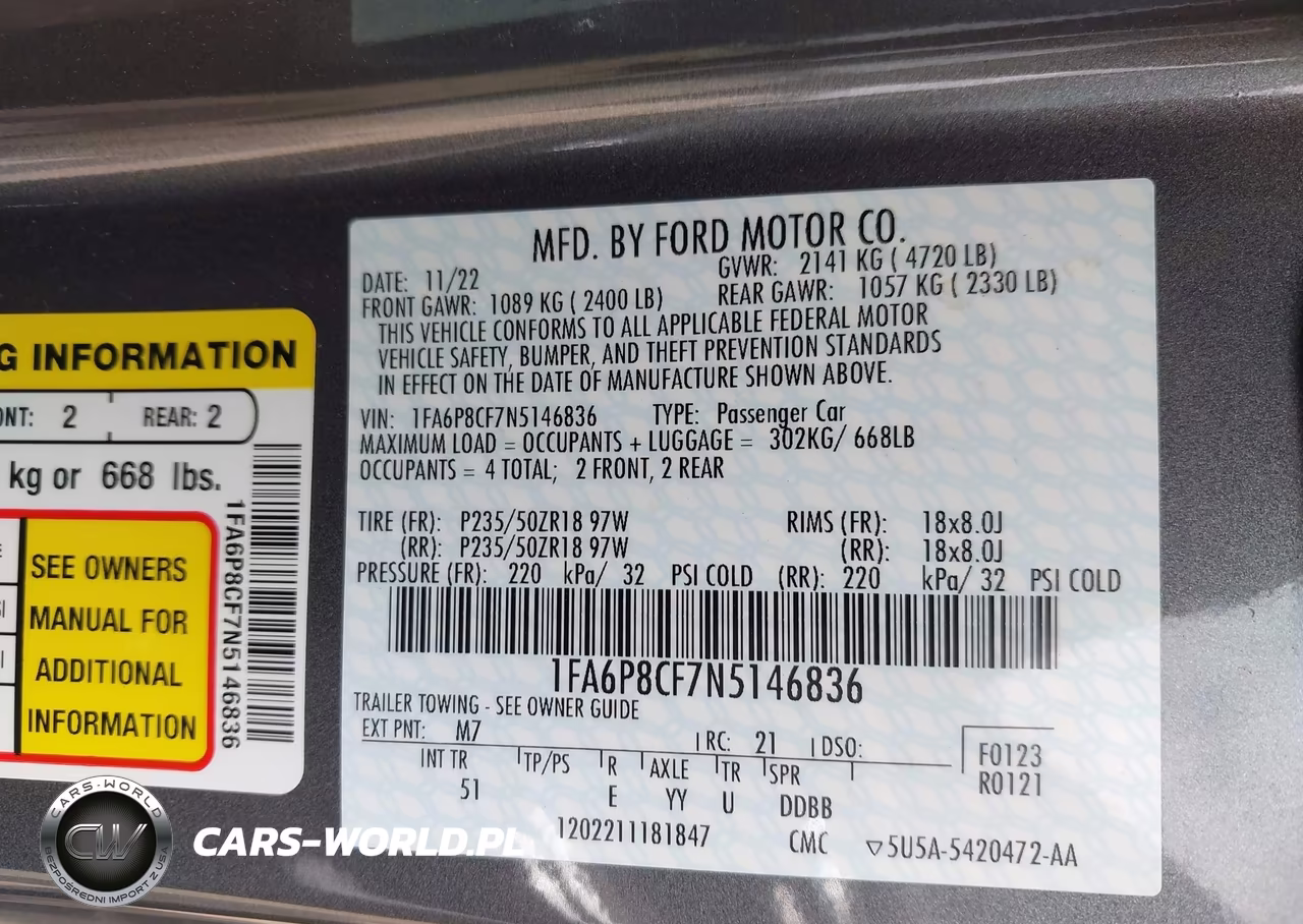 2022 Ford Mustang Gt Premium Fastback VIN:1FA6P8CF7N5146836 - 9