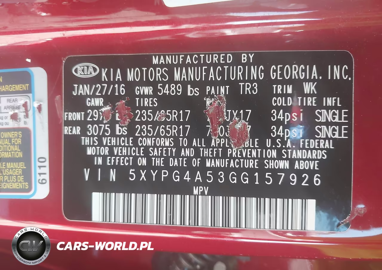 2016 Kia Sorento 3.3L Lx VIN:5XYPG4A53GG157926 - 9