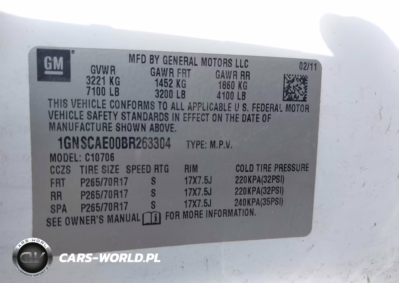 2011 Chevrolet Tahoe Ls VIN:1GNSCAE00BR263304 - 9