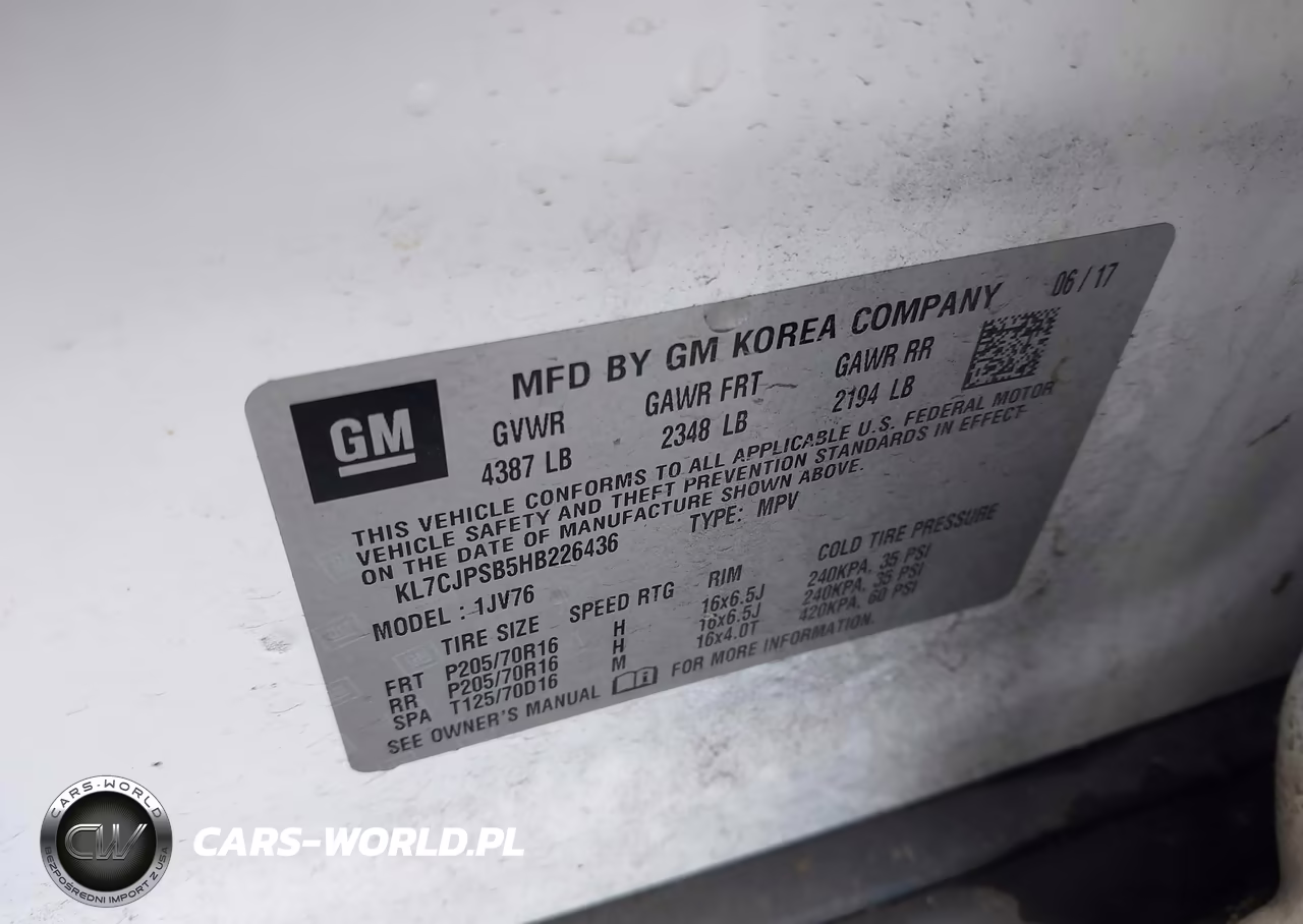 2017 Chevrolet Trax Lt VIN:KL7CJPSB5HB226436 - 9