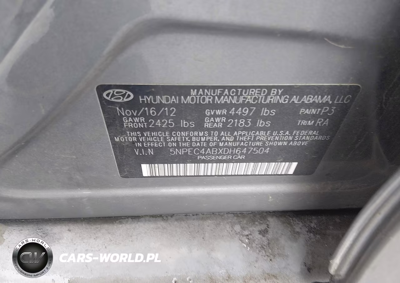 2013 Hyundai Sonata Limited 2.0T VIN:5NPEC4ABXDH647504 - 9
