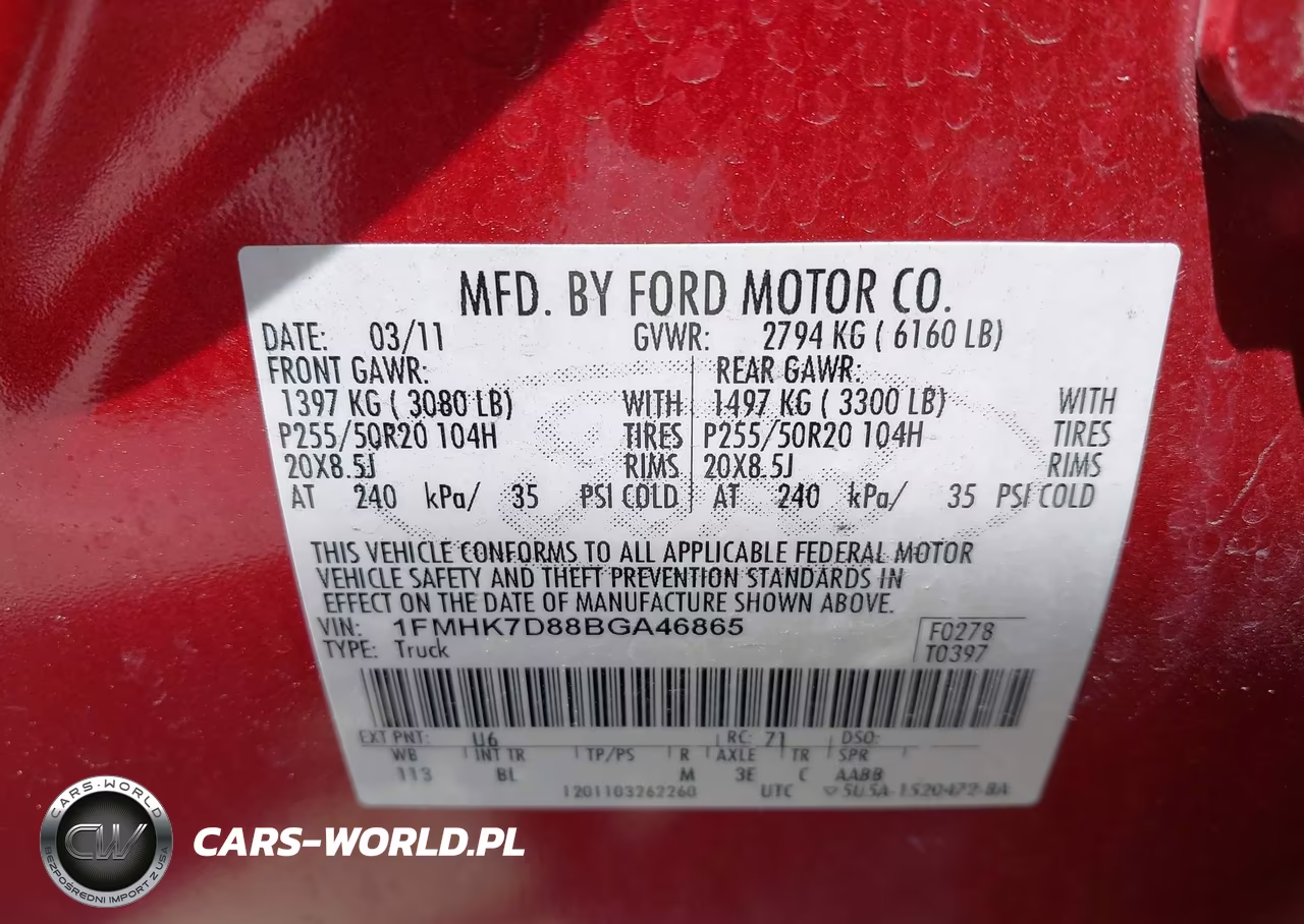 2011 Ford Explorer Xlt VIN:1FMHK7D88BGA46865 - 9