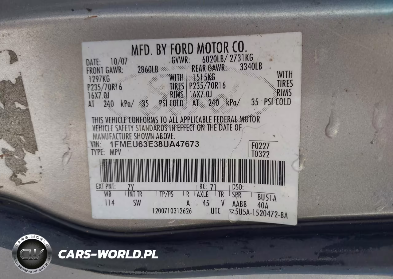 2008 Ford Explorer Xlt VIN:1FMEU63E38UA47673 - 9