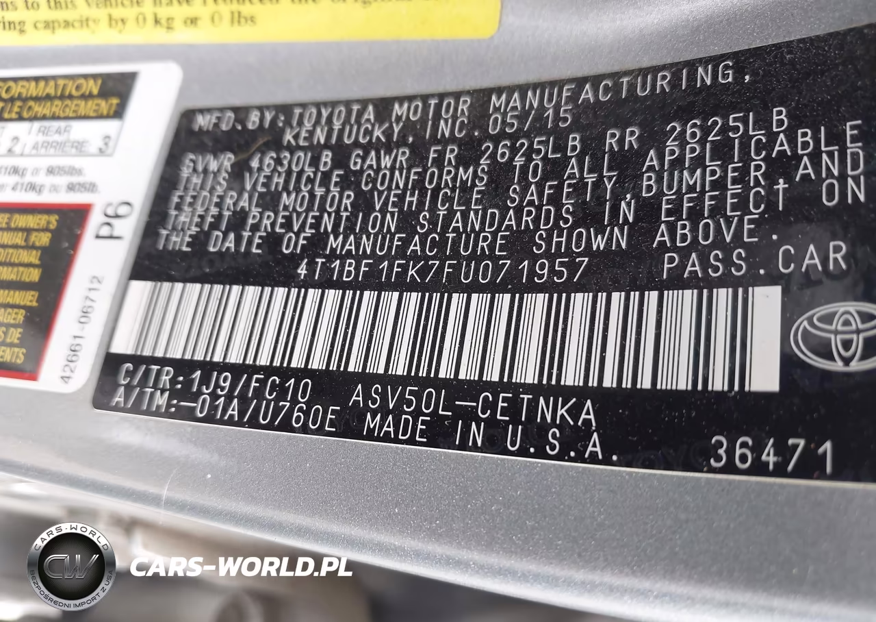 2015 Toyota Camry Le VIN:4T1BF1FK7FU071957 - 9