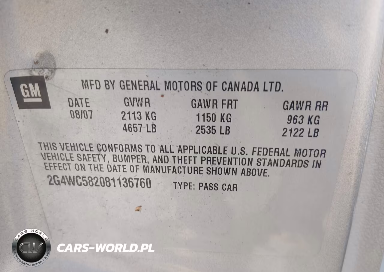2008 Buick Lacrosse Cx VIN:2G4WC582081136760 - 9