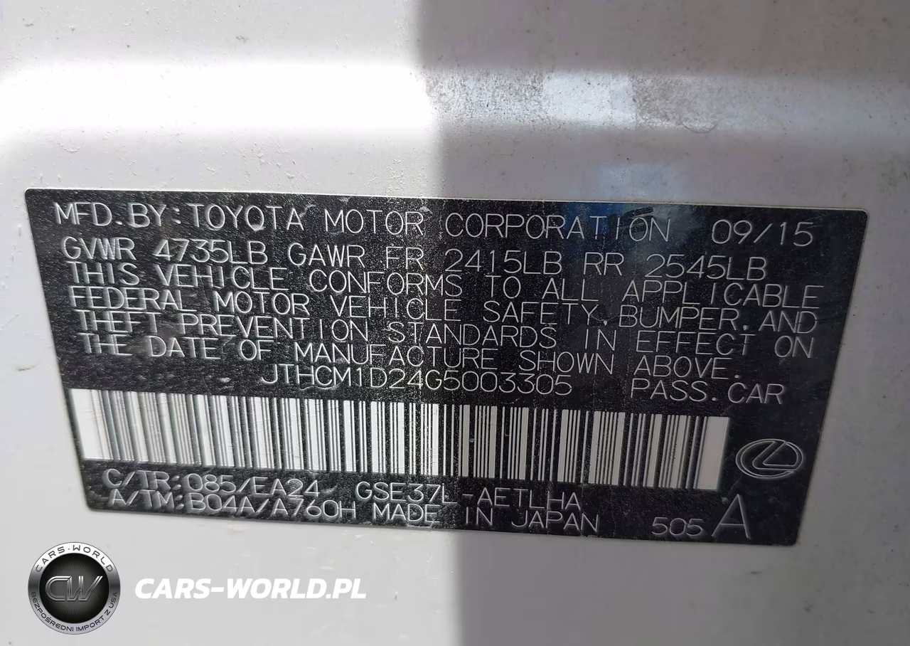 2016 Lexus Is 300 VIN:JTHCM1D24G5003305 - 9