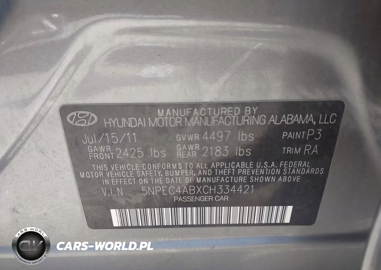 2012 Hyundai Sonata Limited 2.0T VIN:5NPEC4ABXCH334421 - 9