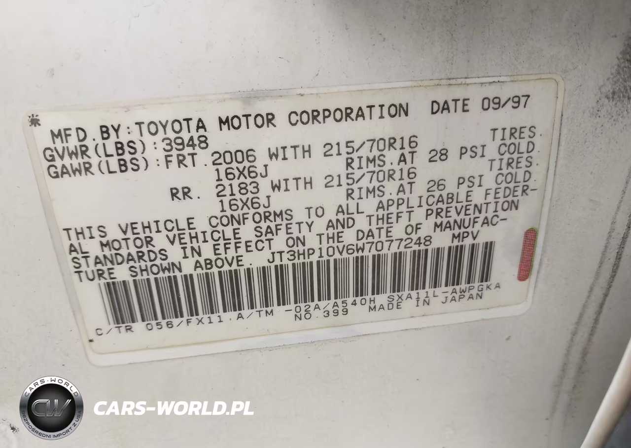 1998 Toyota Rav4 VIN:JT3HP10V6W7077248 - 9