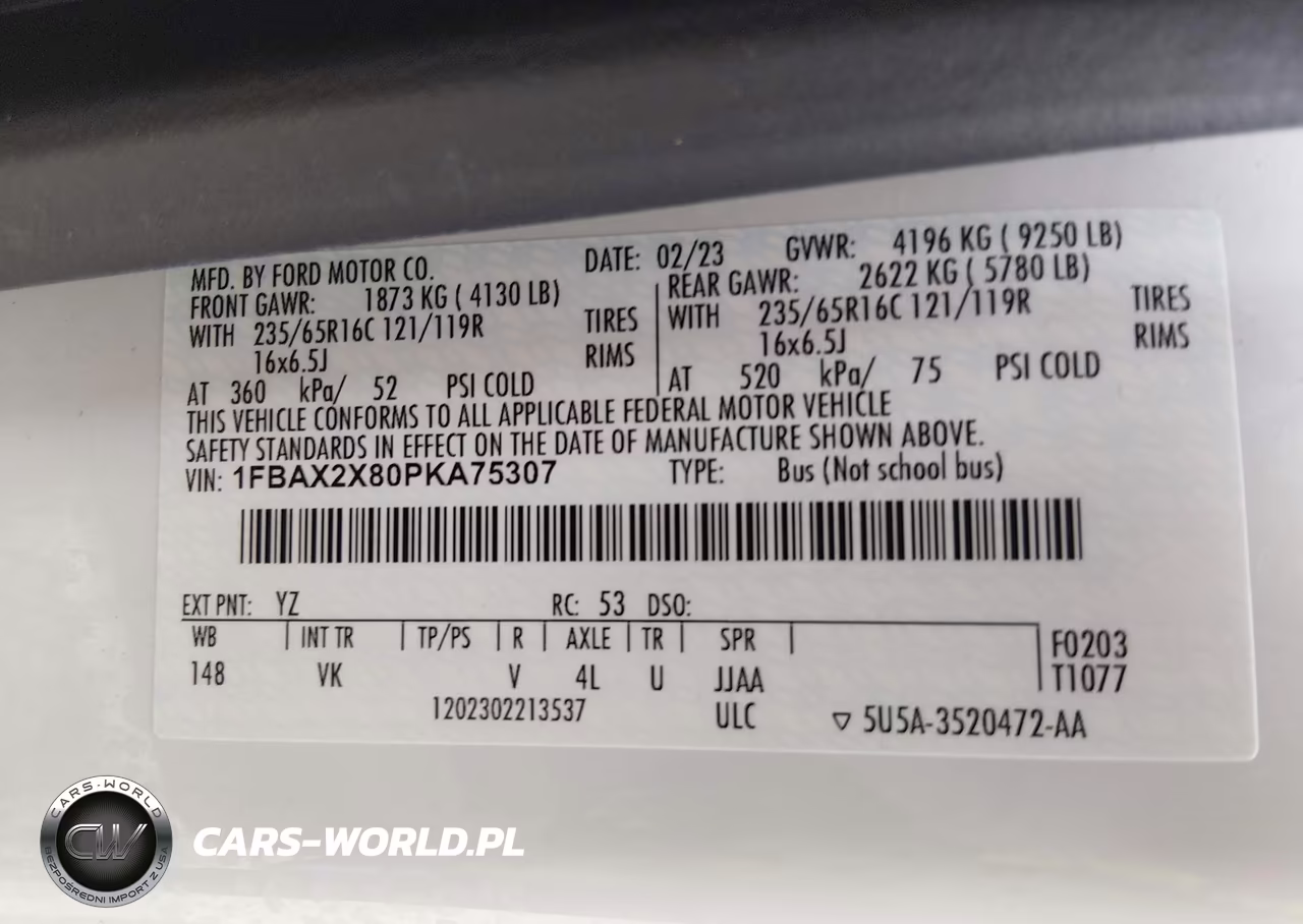 2023 Ford Transit-350 Passenger Van Xl VIN:1FBAX2X80PKA75307 - 9
