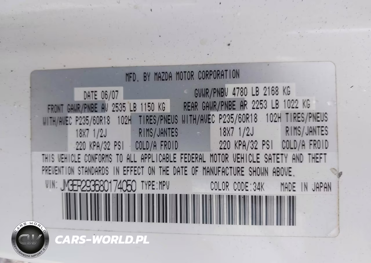 2008 Mazda Cx-7 Sport VIN:JM3ER293680174050 - 9