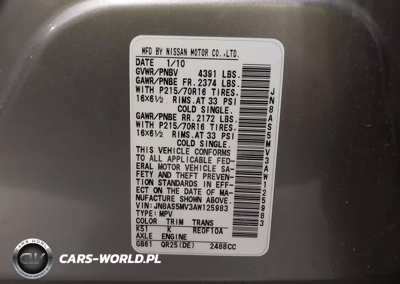 2010 Nissan Rogue S VIN:JN8AS5MV3AW125983 - 9