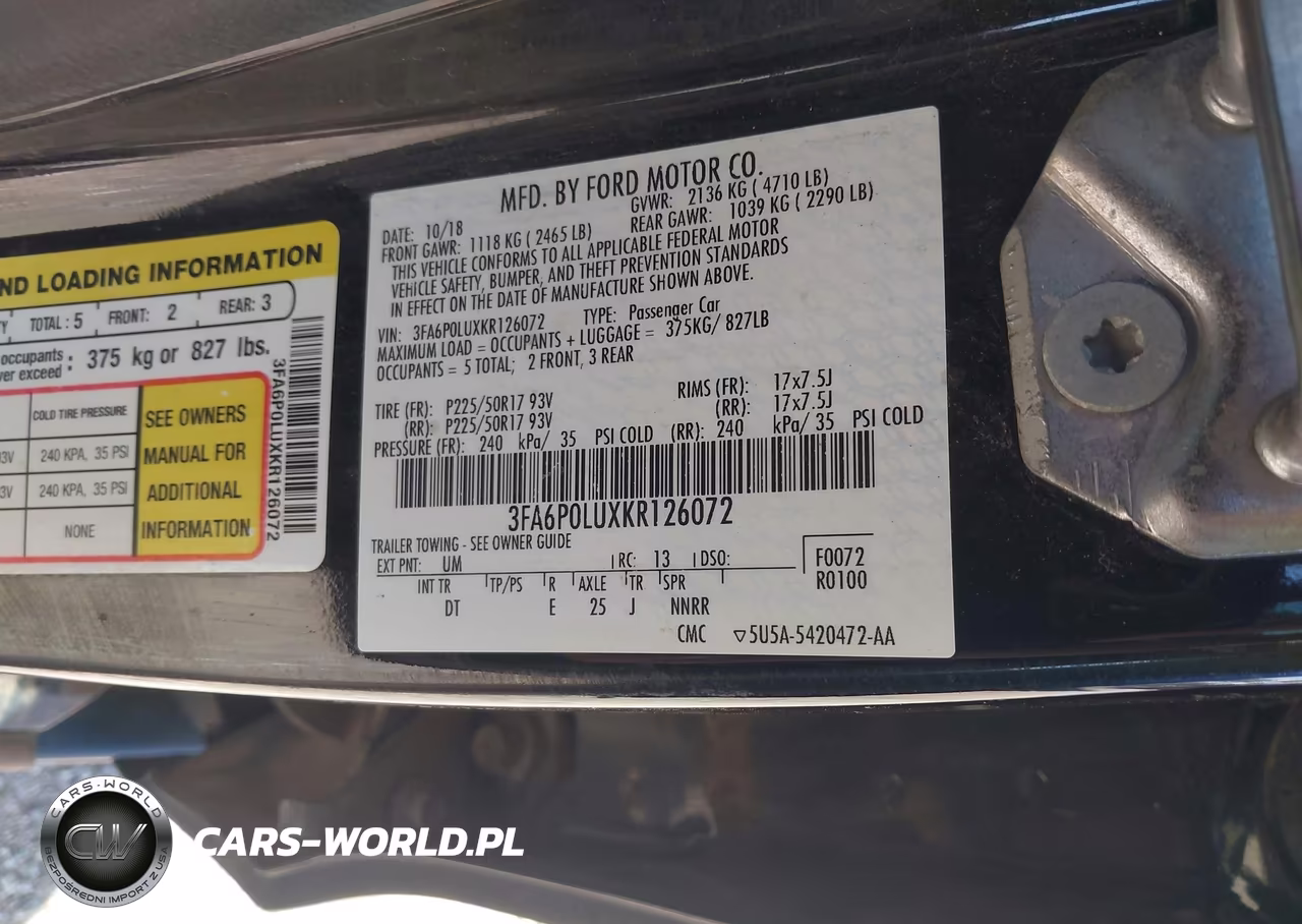2019 Ford Fusion Hybrid Se VIN:3FA6P0LUXKR126072 - 9