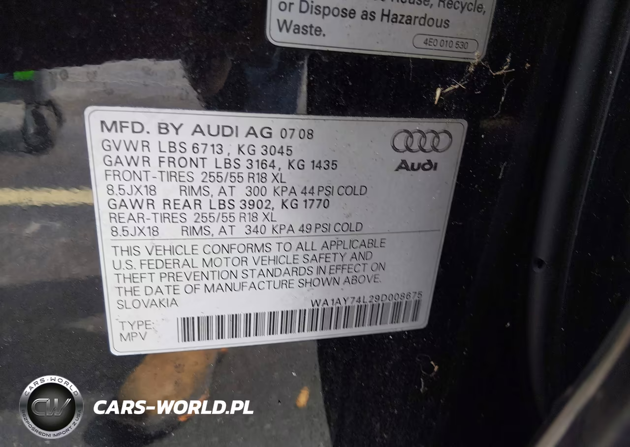 2009 Audi Q7 3.6 5 Passenger-3.6 Premium VIN:WA1AY74L29D008675 - 9