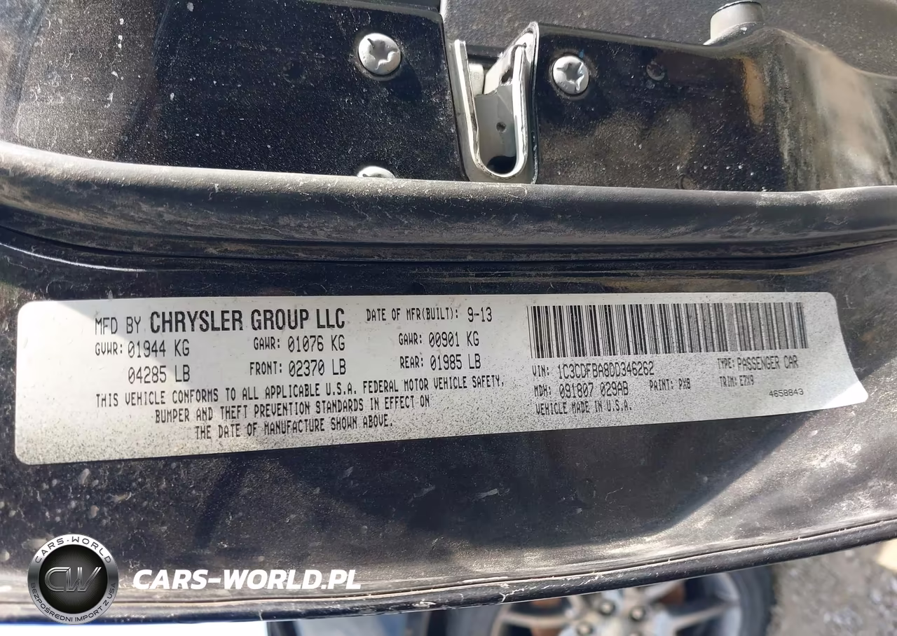 2013 Dodge Dart Sxt VIN:1C3CDFBA8DD346262 - 9