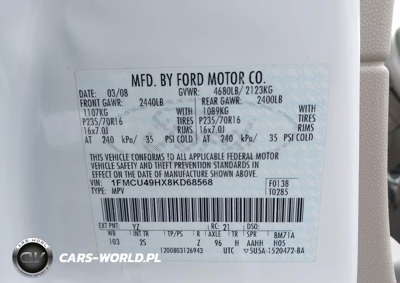 2008 Ford Escape Hybrid VIN:1FMCU49HX8KD68568 - 9