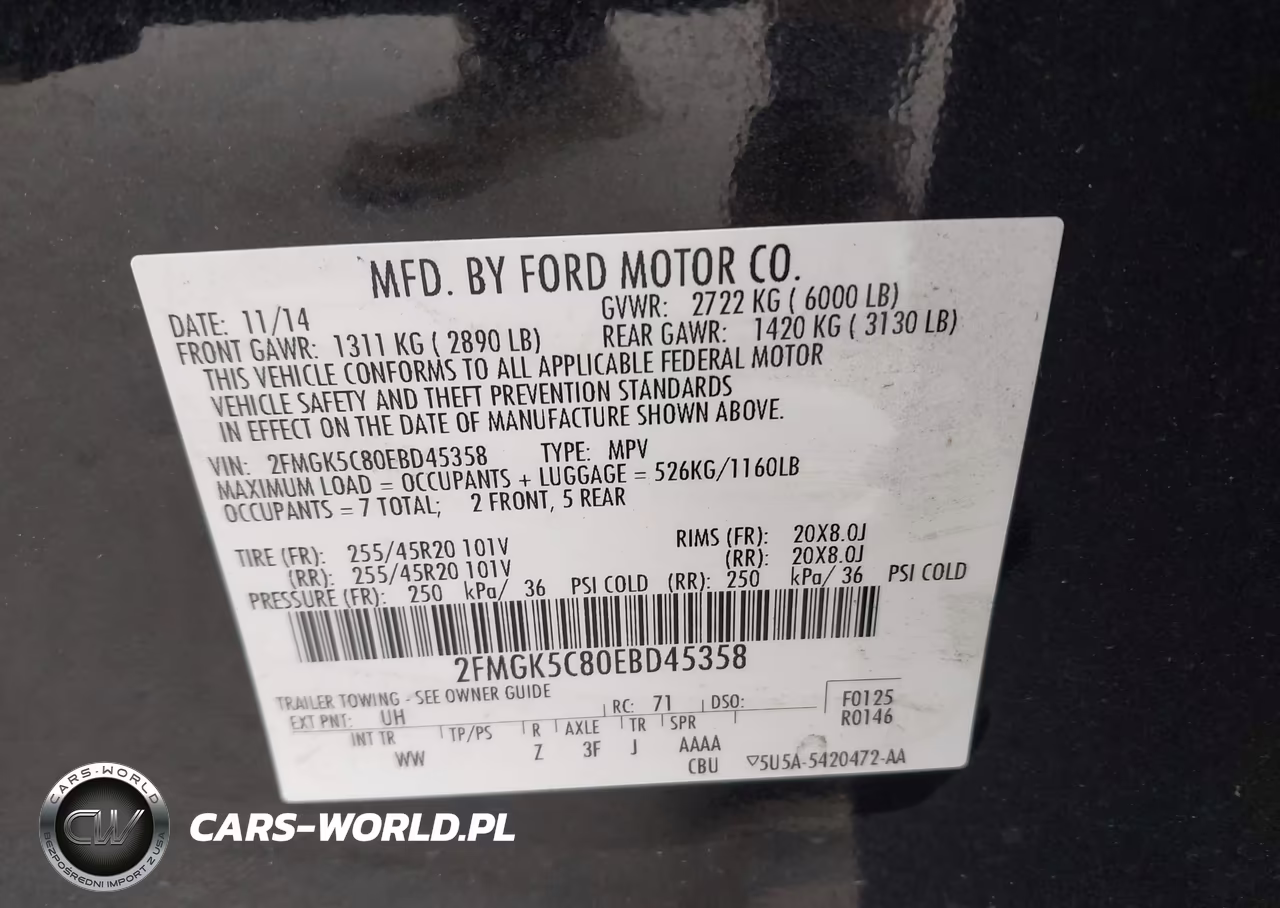 2014 Ford Flex Sel VIN:2FMGK5C80EBD45358 - 9