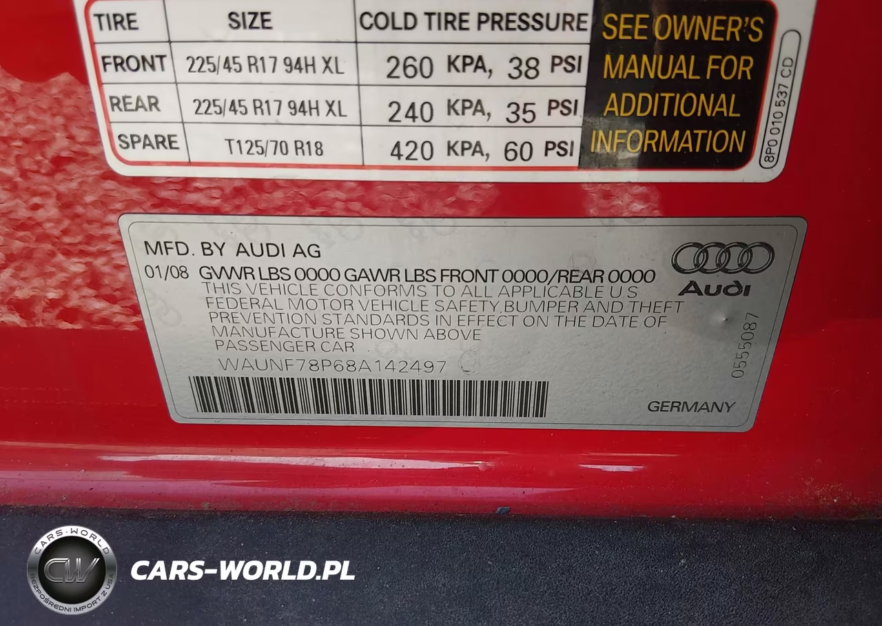 2008 Audi A3 2.0T VIN:WAUNF78P68A142497 - 9