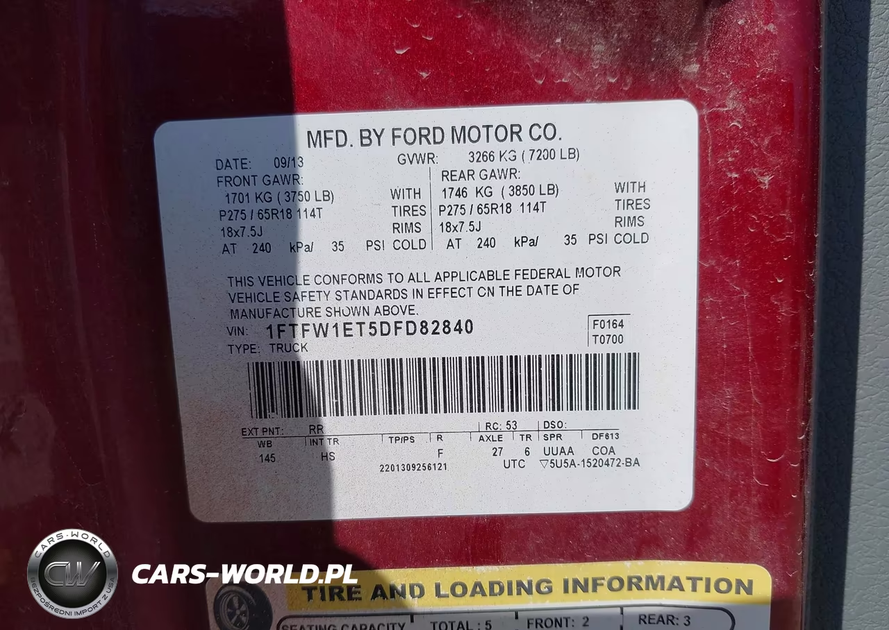 2013 Ford F-150 Lariat VIN:1FTFW1ET5DFD82840 - 9