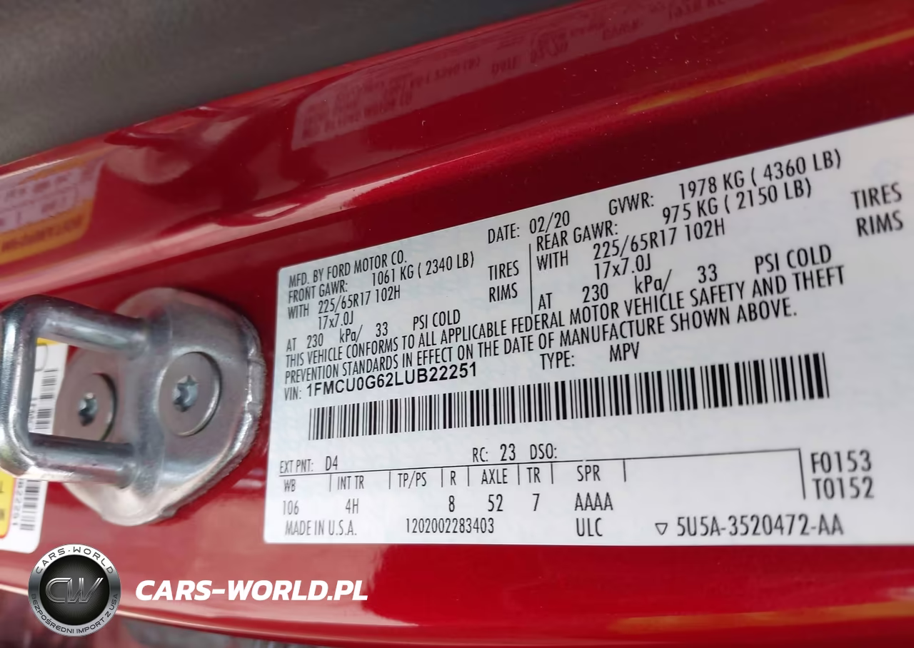 2020 Ford Escape Se VIN:1FMCU0G62LUB22251 - 9