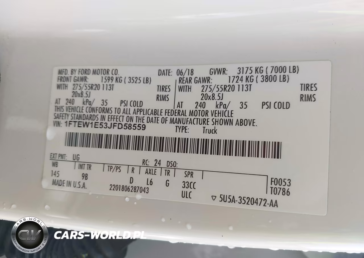 2018 Ford F-150 Platinum VIN:1FTEW1E53JFD58559 - 9