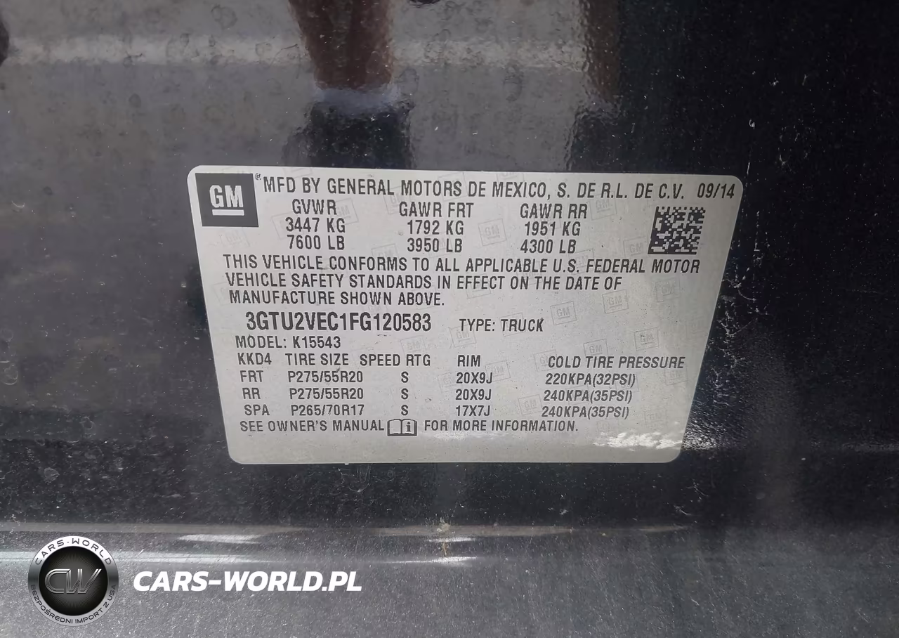 2015 GMC Sierra 1500 Slt VIN:3GTU2VEC1FG120583 - 9
