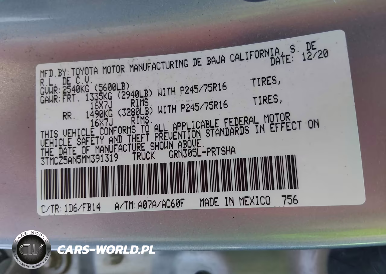 2021 Toyota Tacoma Sr V6 VIN:3TMCZ5AN5MM391319 - 9