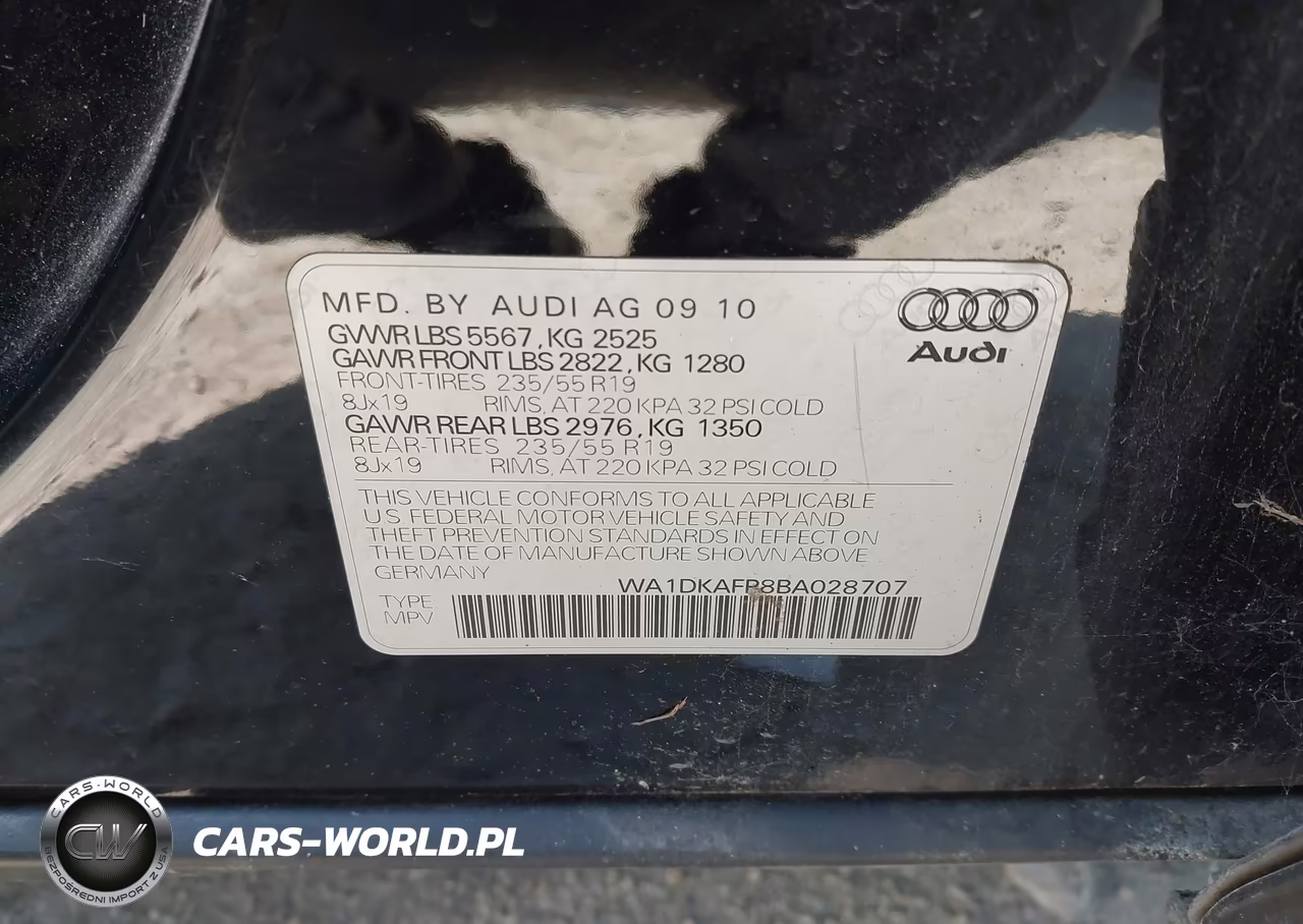2011 Audi Q5 3.2 Premium Plus VIN:WA1DKAFP8BA028707 - 9