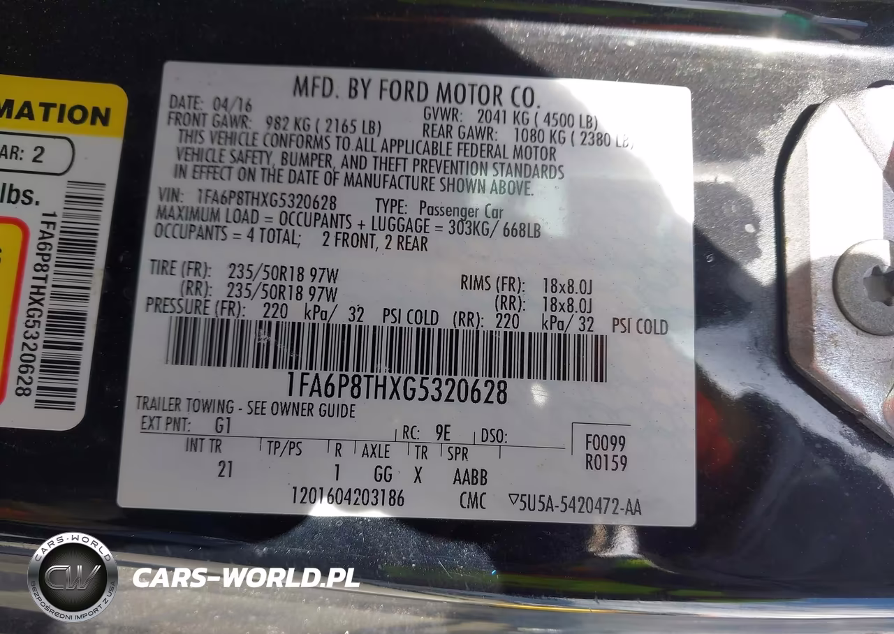 2016 Ford Mustang Ecoboost VIN:1FA6P8THXG5320628 - 9