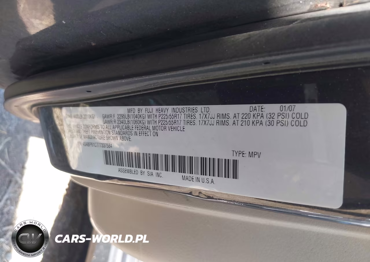 2007 Subaru Outback 2.5I L.l. Bean Edition VIN:4S4BP61C777337584 - 9