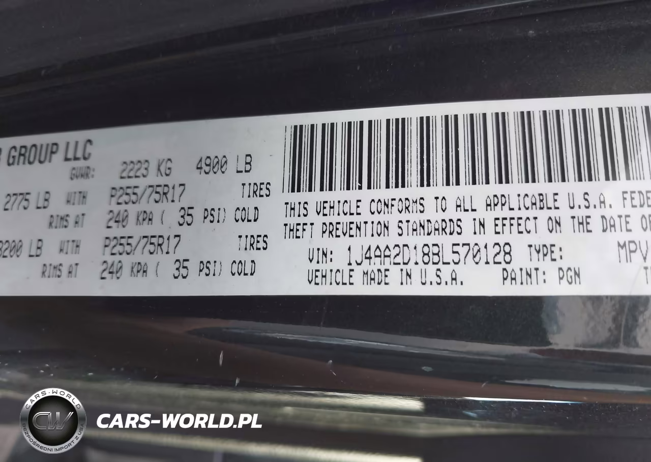 2011 Jeep Wrangler Sport VIN:1J4AA2D18BL570128 - 9