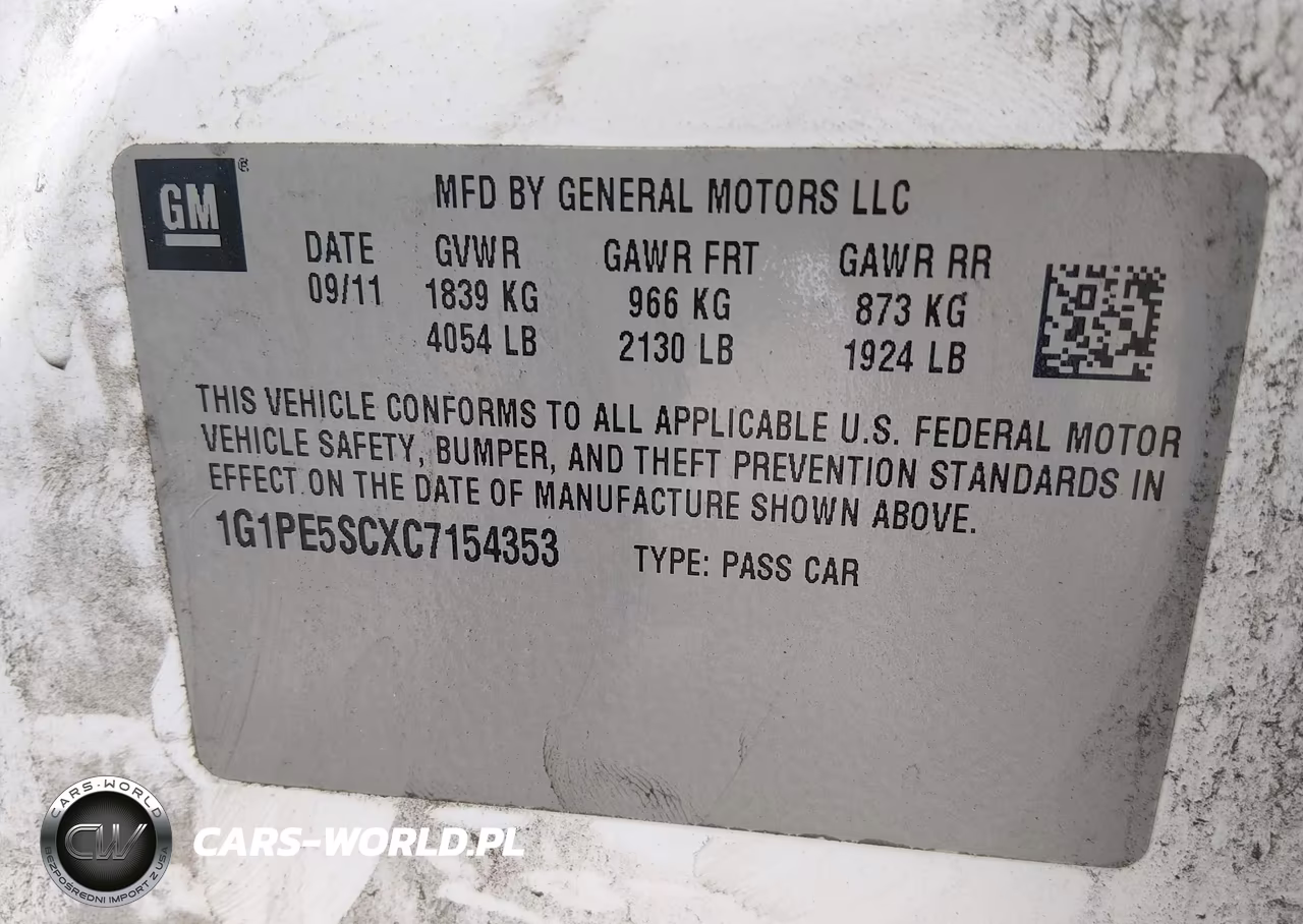 2012 Chevrolet Cruze Lt VIN:1G1PE5SCXC7154353 - 9