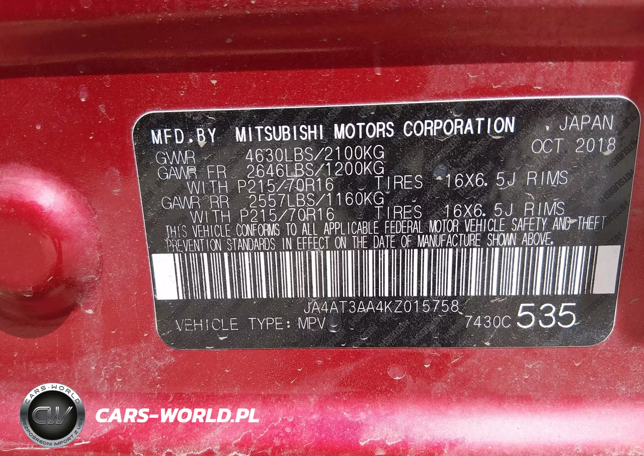 2019 Mitsubishi Eclipse Cross Es VIN:JA4AT3AA4KZ015758 - 9