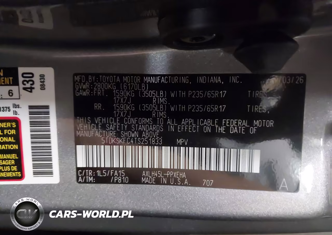 2026 Toyota Sienna Le VIN:5TDKSKFC4TS251833 - 9
