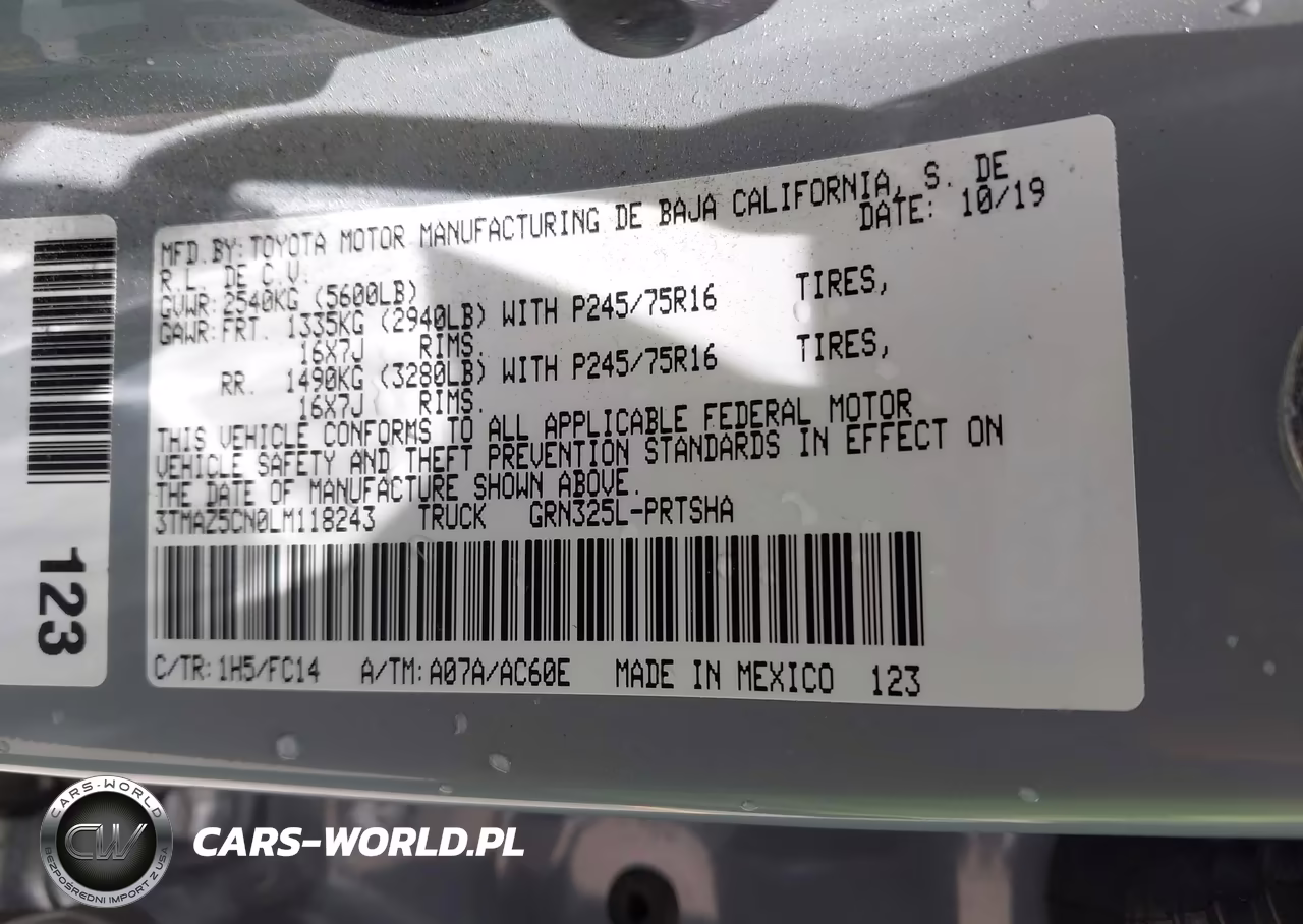 2020 Toyota Tacoma Sr5 V6 VIN:3TMAZ5CN0LM118243 - 9
